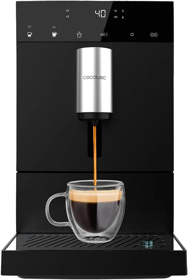 Cecotec cafetière, Superautomatique Compacte Cremmaet Compact. 1350 W, Réservoir de 150 g de Café avec Moulin Intégré et 1,1 L, 19 Bars