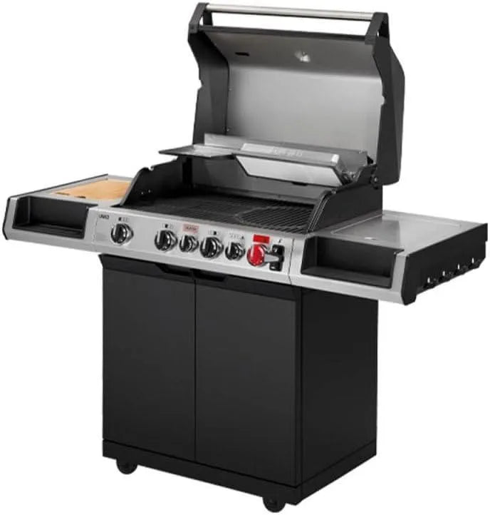 Barbecue à gaz ENDERS BY FAVEX, puissance 25,5 kW, Surface 72,5 x 45 cm, UNIQ 4 IK CRUSTER, 4 brûleurs inox, Turbo Zone 800 °C, HEAT RANGE