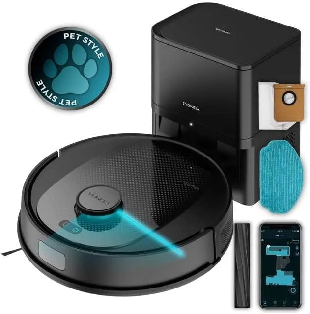 Cecotec aspirateur 7690, capacité 2,5 l, jusqu'à 220 Min d'autonomie, Navigation Laser, Aspiration 5 000 Pa, 4 en 1 Balayage, contrôle Application