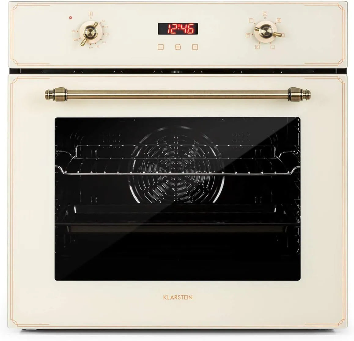Klarstein four électrique, capacité 70L, puissance 2200W, 50-250 °C, Elizabeth, encastrable, style rétro, CEE A, indépendant