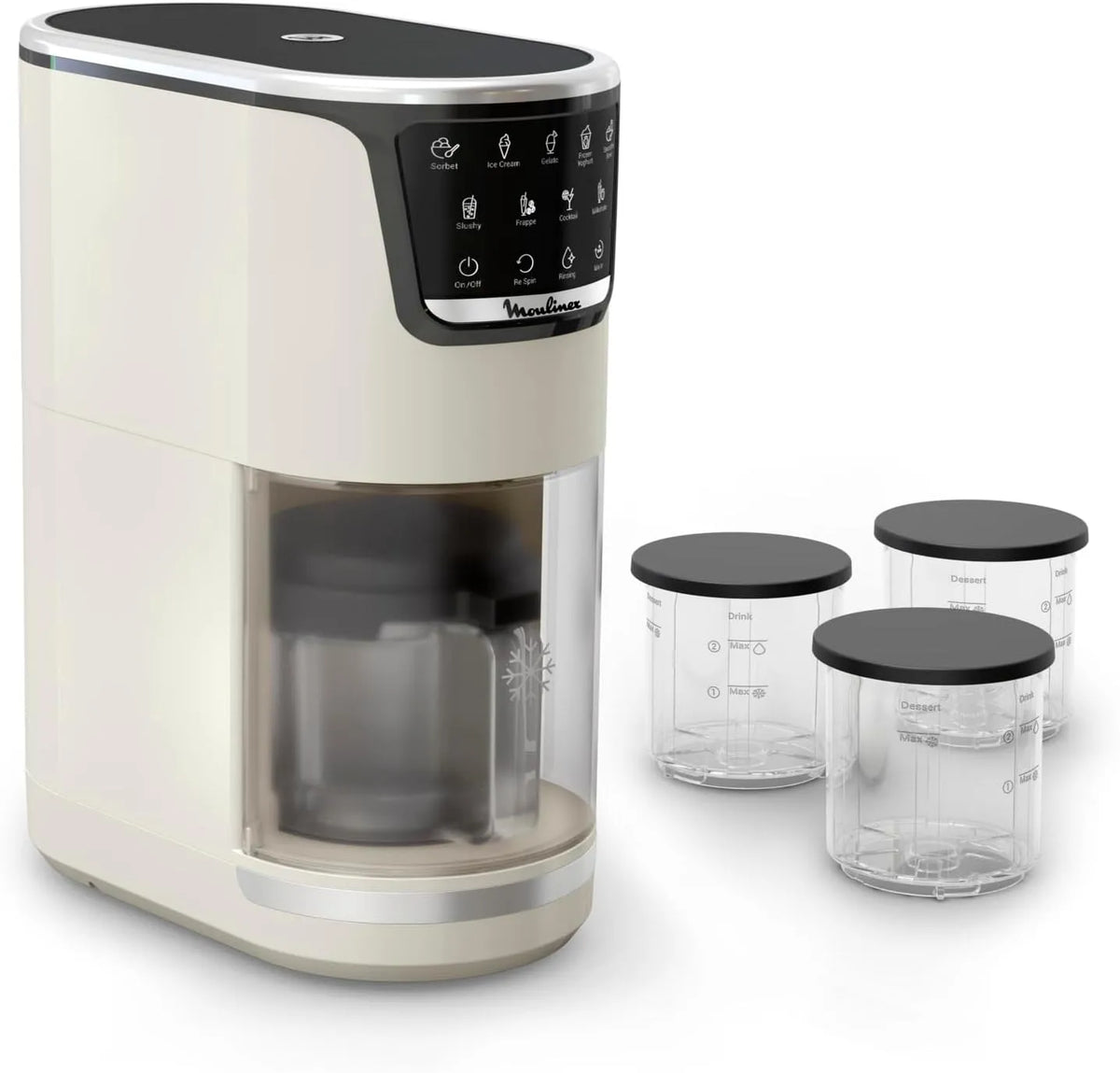 Moulinex Dolci MJ602AF0, Sorbetière 10 programmes en 1, nettoyage avec rinçage automatique, technologie 1 Step Perfector