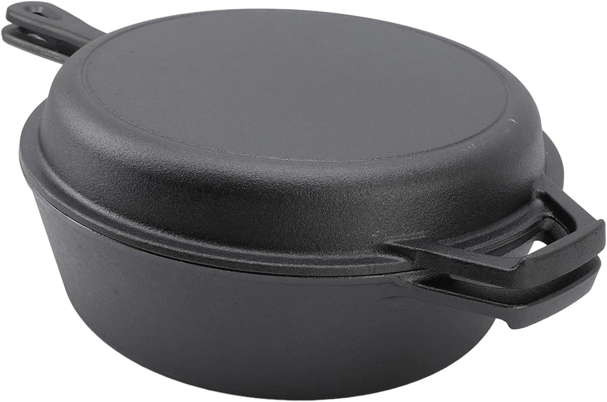 Cuisinière, Poêle Chauffante Uniforme, Poêle Combinée à Double Usage, Combinée Polyvalente épaisse à Longue Poignée en Fonte pour la Cuisine
