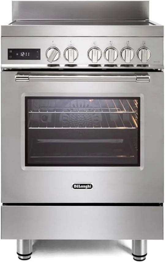 De'Longhi four électrique PRO 66 MXL, 4 zones, thermonventilée 3D, multifonctionnel, Easy Steam, couleur inox, largeur 60 cm, 1 pont, hydroclean