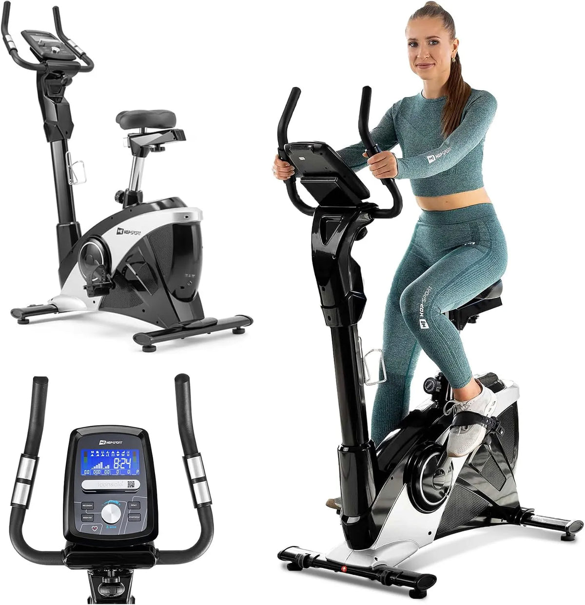 Vélo HS-090H HOP-Sport, Max. 150 kg, Masse d'inertie 13 kg, 12 programmes d'entraînement, Résistance 32 Niveaux, d'appartement Apollo