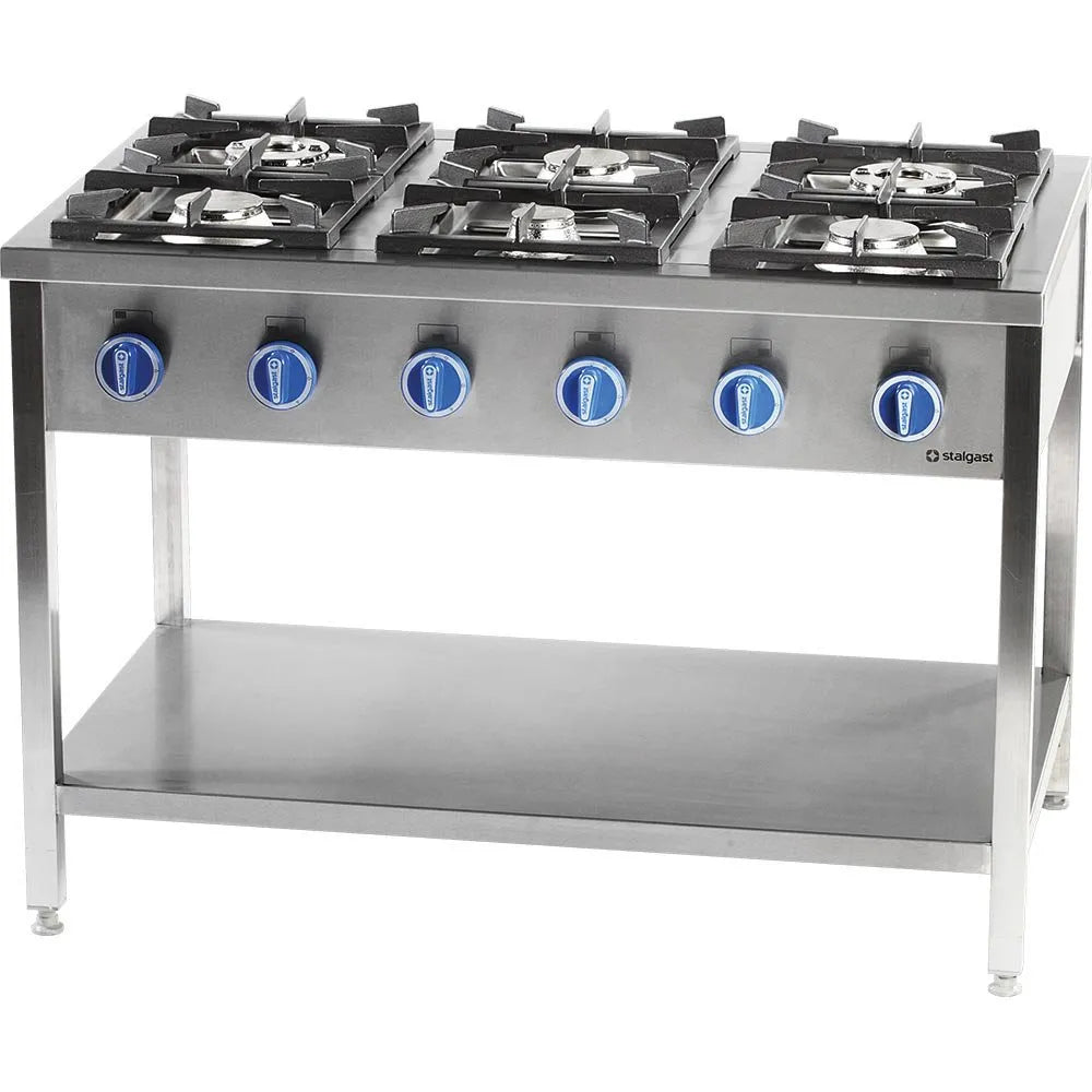 Cuisinière à gaz G20 1200, série 700, 3,5 + 2 x 5 + 2 x 7 + 9, x 700 x 850 mm, 6 brûleurs, l x p x h