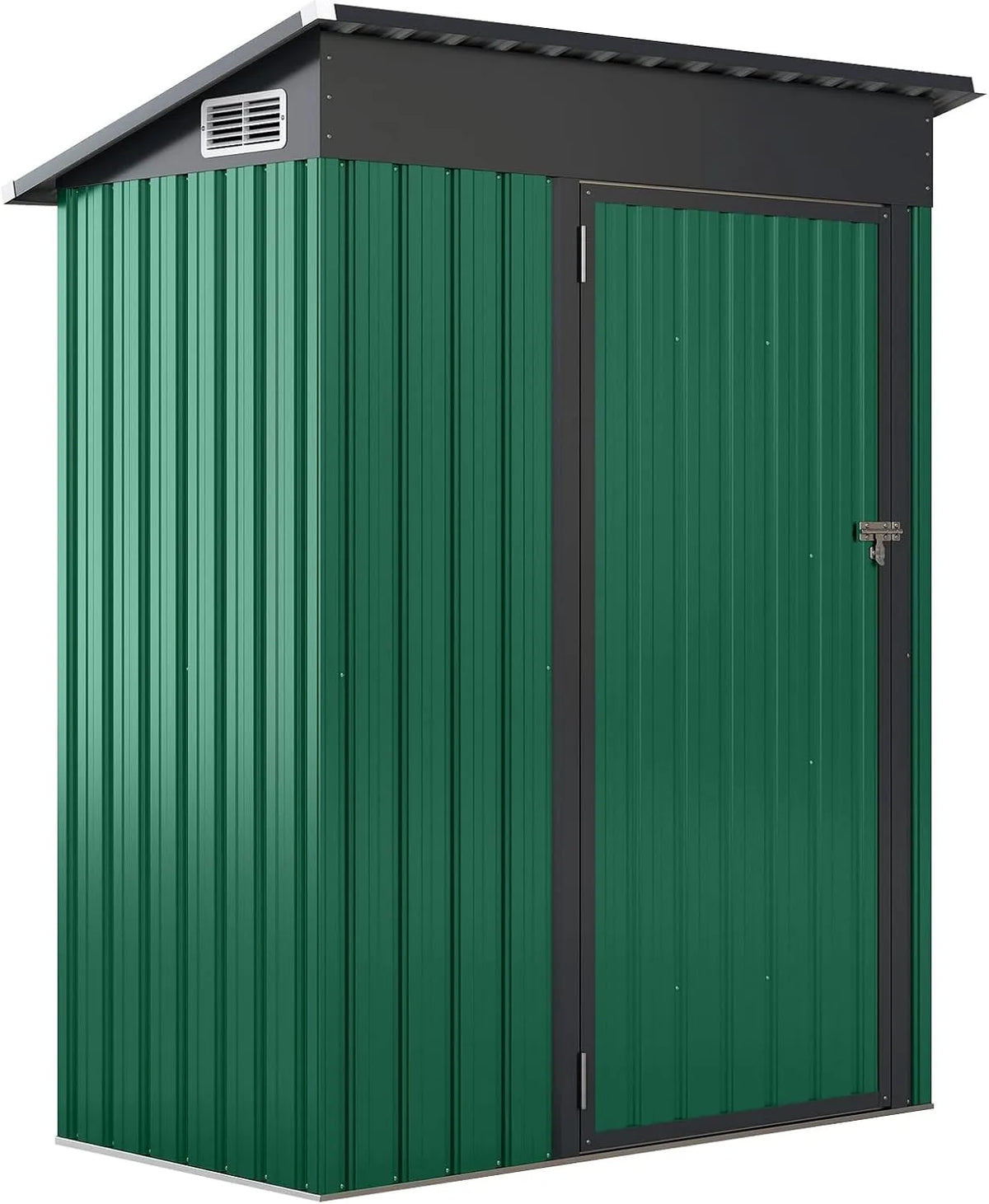 Abri de jardin Goplus, 1,02m² en Métal Galvanisé pour Outil avec Toit Incliné, dimensions 150 x 88 x 185CM, 1,88m³, Résistant au Intempérie, Vert