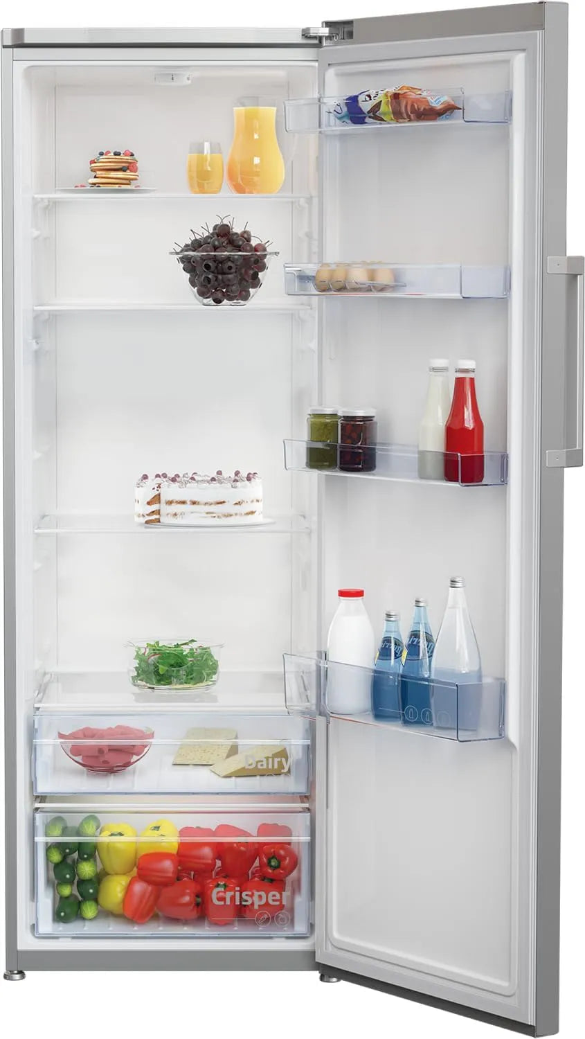 Beko réfrigérateur RSSE415K40SN, capacité 367 L, dimensions 171,4 x 59,5 x 70 cm, monoporte tout utile, classe énergétique E, finition grise Acier