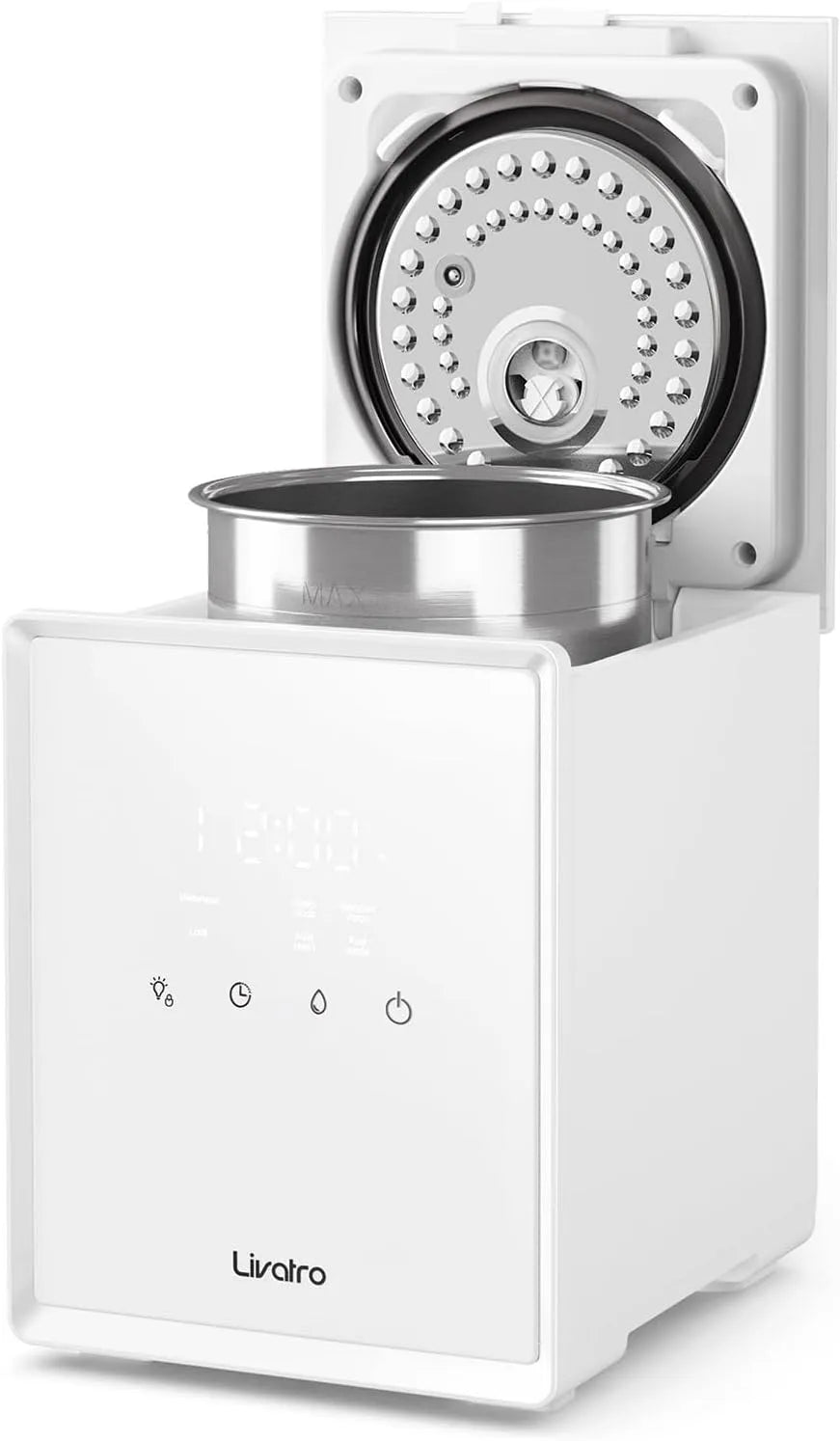 Chambre Top-Fill Humidificateur d'Air, Timer, le Bureau, capacité 3L Humidificateur à Brouillard Chaud en Acier Inoxydable, pour la Maison