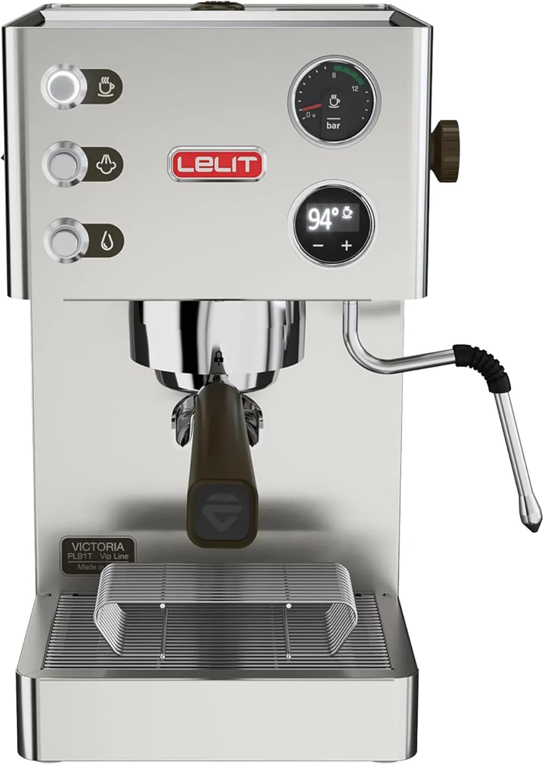Machine à café PL91T Lelit Victoria, Expresso avec Mousseur à Lait en Acier Inoxydable Brossé