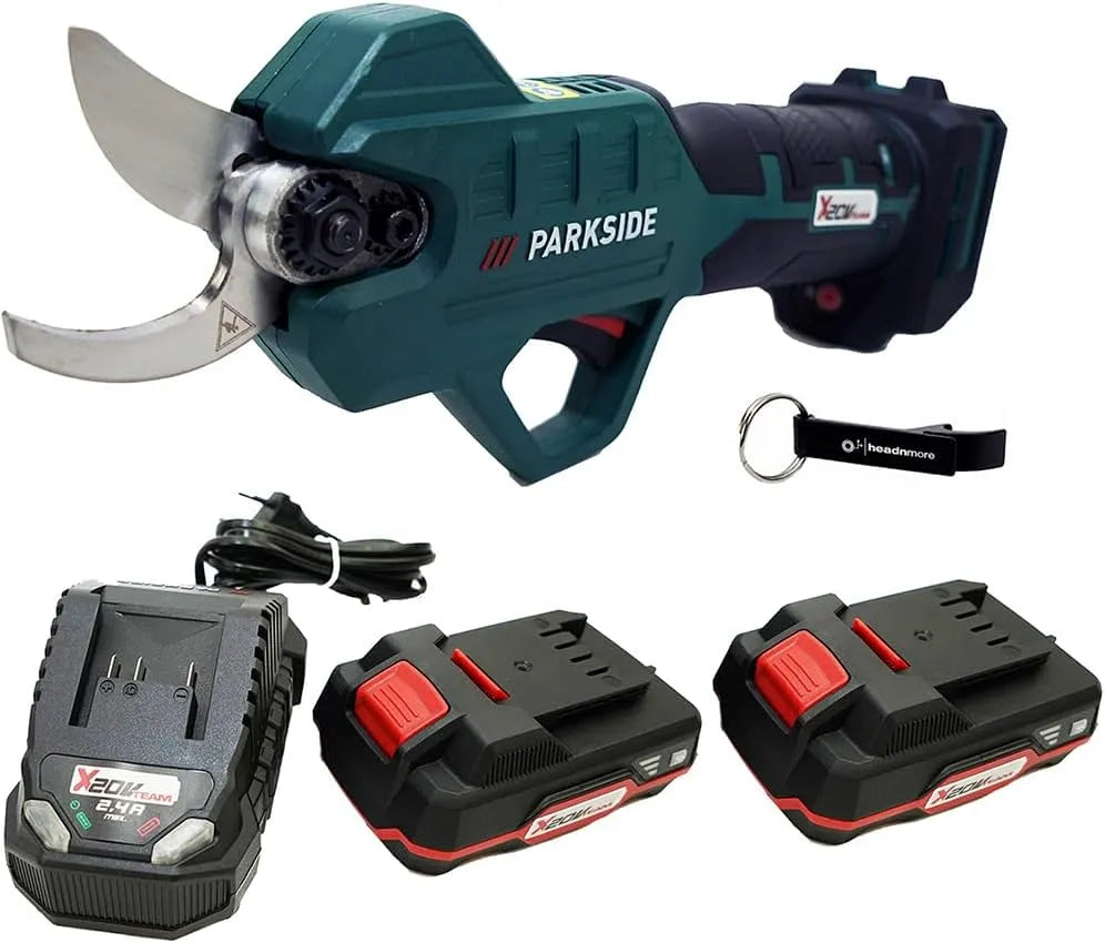 Parkside, batterie 2 x 2 Ah, HEADNMORE Paas 20 Sécateur sans fil 20 V + porte-clés HEADNMORE