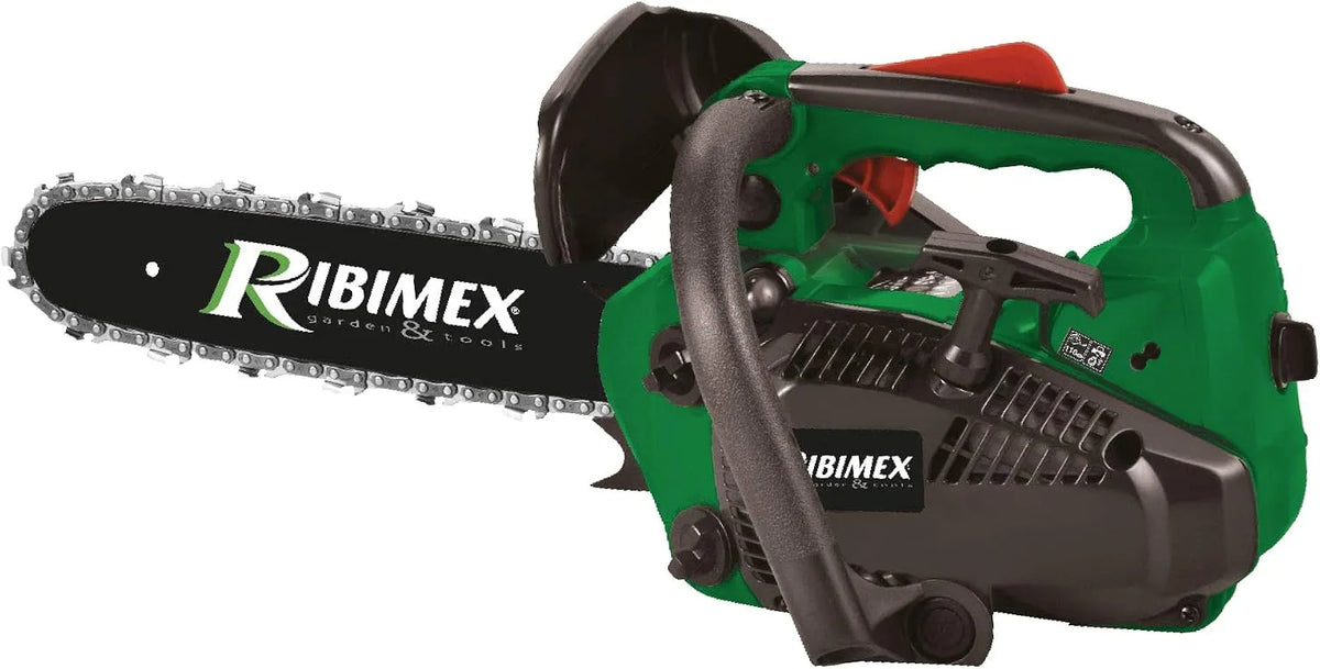 HP tronçonneuse PRTRT301, Ribimex à élagage 25,4 cc, lame de 300 mm, vitesse chaîne 21 m, 1,07 à 11 000 tr/min, lubrification automatique
