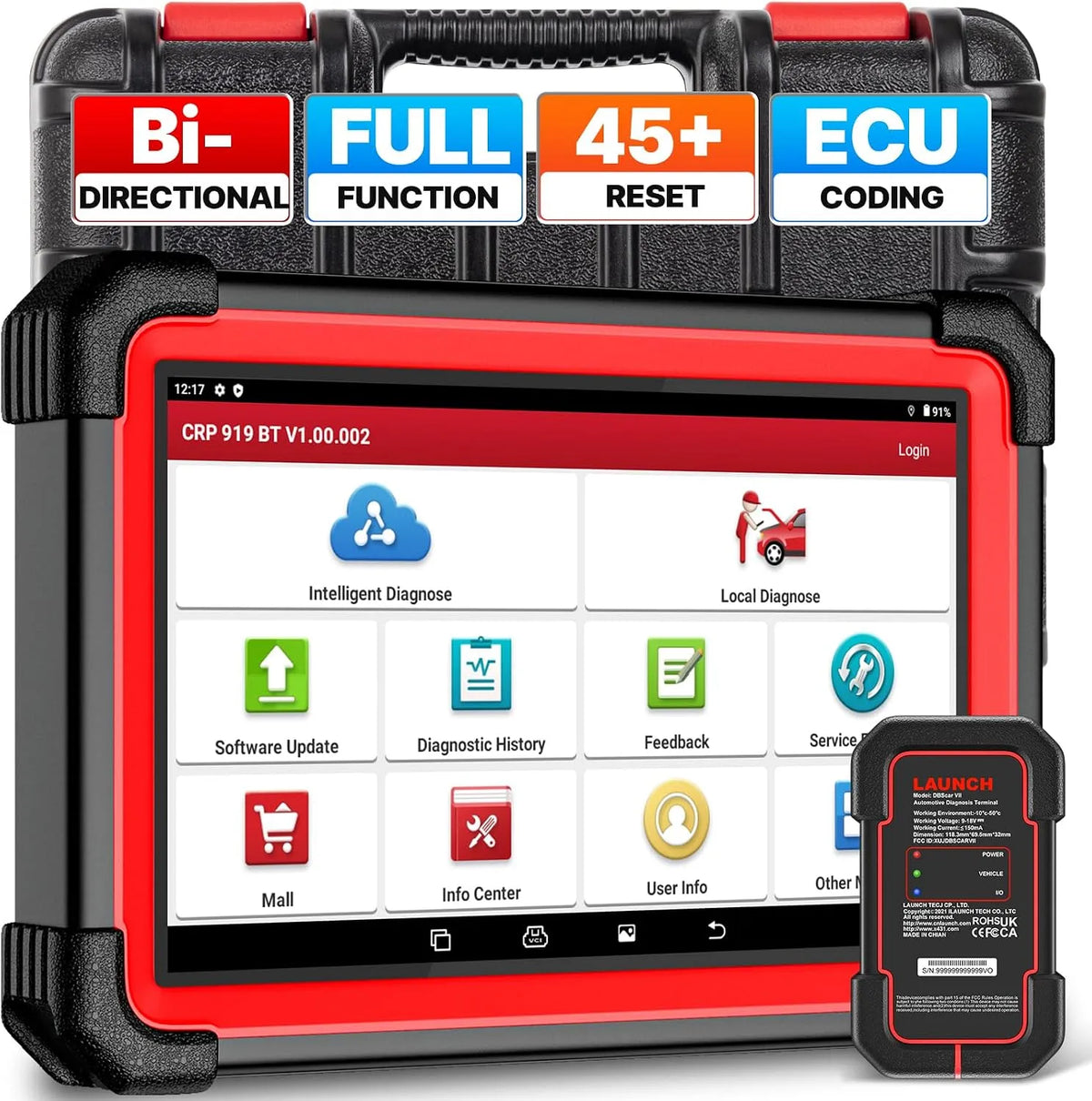 Modèle BT Elite Valise Diagnostic Auto Bidirectionnel Diagnostic français X431 CRP919E obd2 LAUNCH, Guide V.A.G, CANFD&DOIP, IMMO