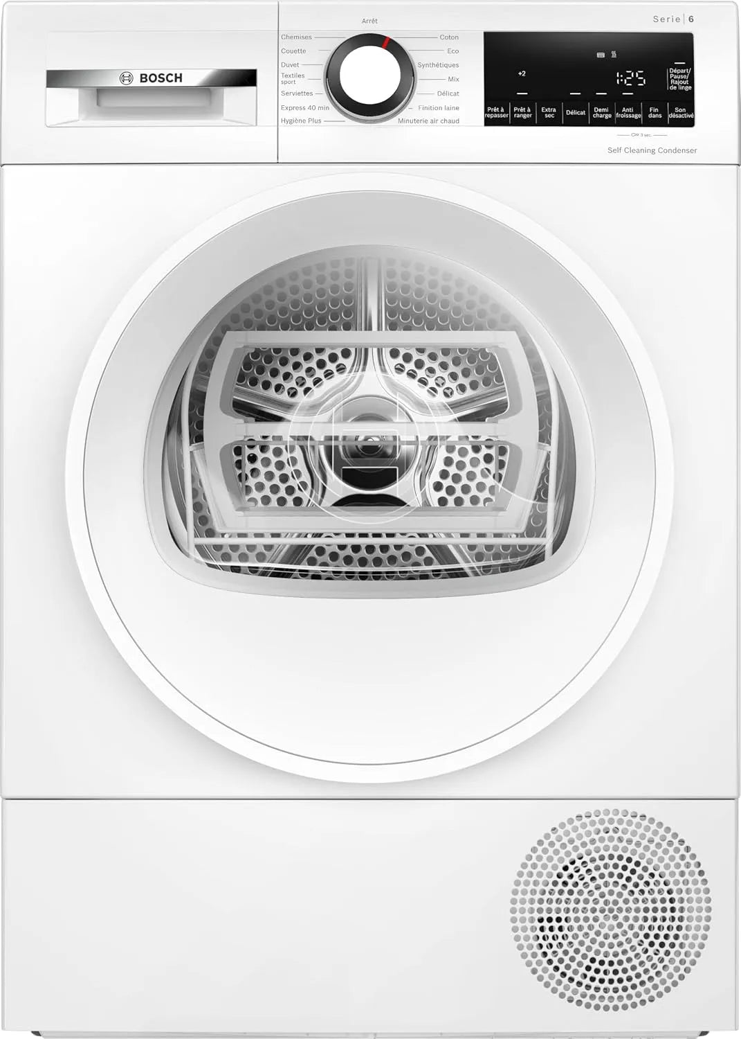 Bosch pompe WQG13500FR, Série 6, Sèche linge, poids 9 kg, à chaleur, finition blanche