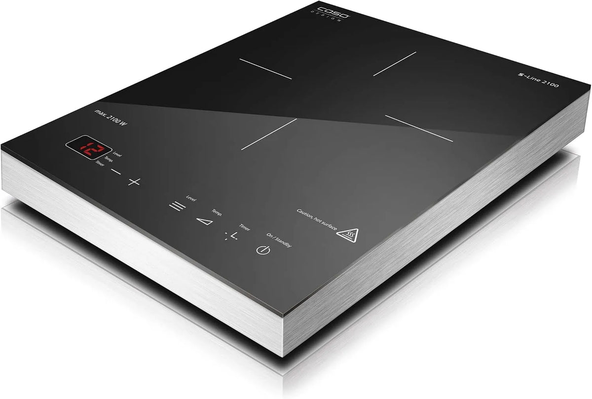 Caso plaque de cuisson 2100, de Cuisson à Induction Mobile S-Line, SmartControl Précis 60-240 °C, Casseroles jusqu'à 24 cm, Watts