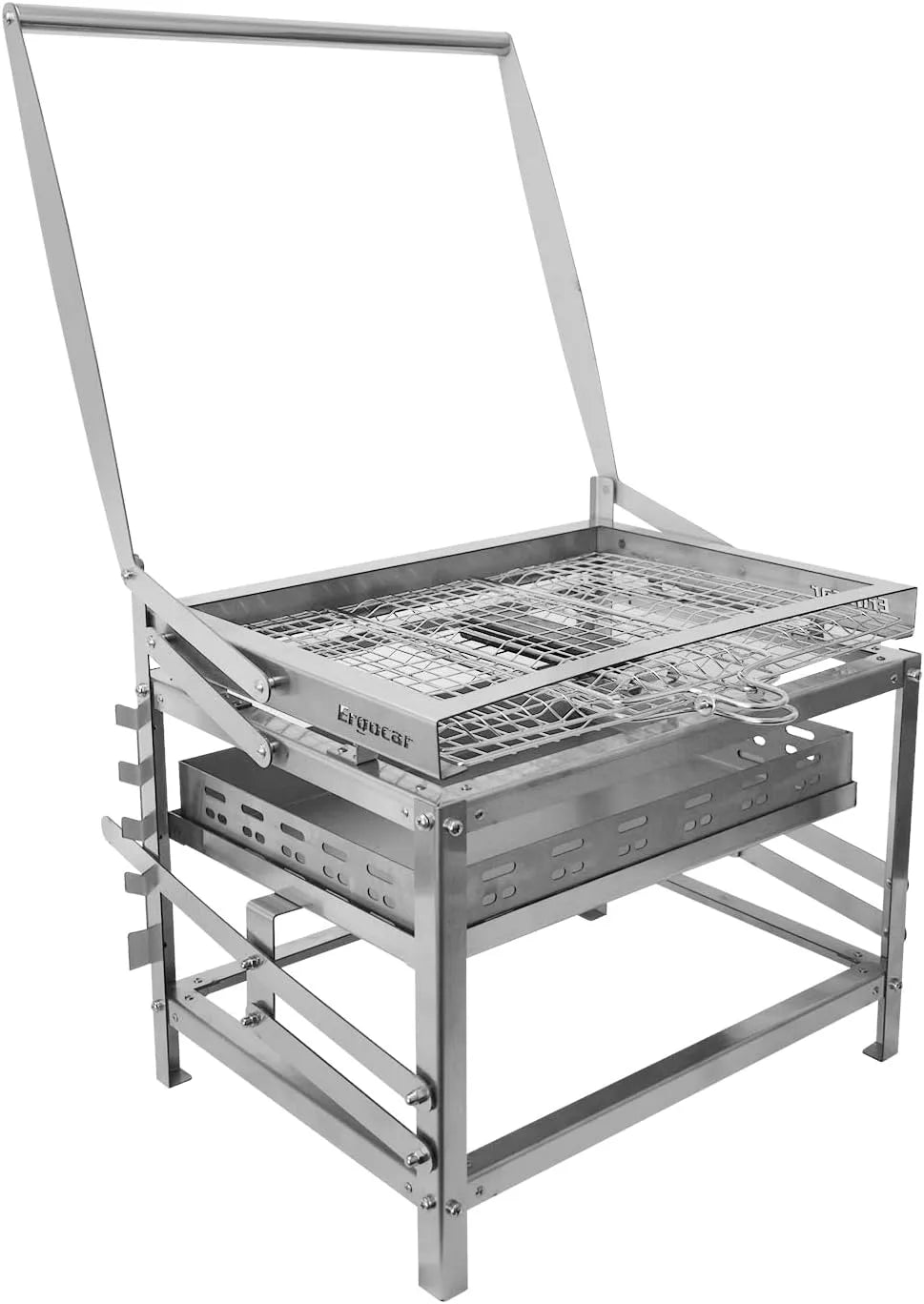 Barbecue Ergocar, à Charbon Bois d'Extérieur Multifonctionnel Et Portable Rotatif