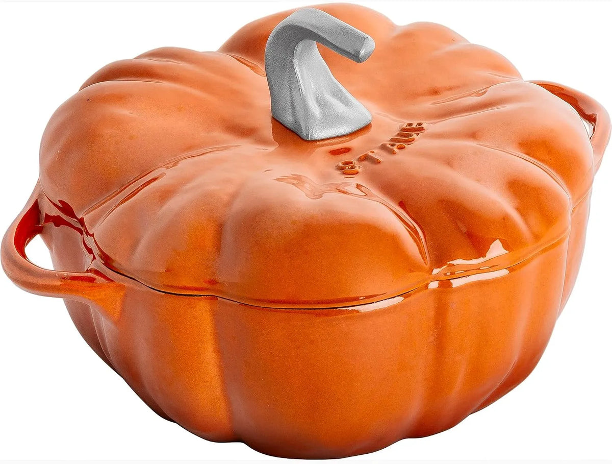 Cocotte STAUB, pour 3 à 4 personnes, en fonte avec bouton en acier inoxydable, orange brûlé, fabriquée en France