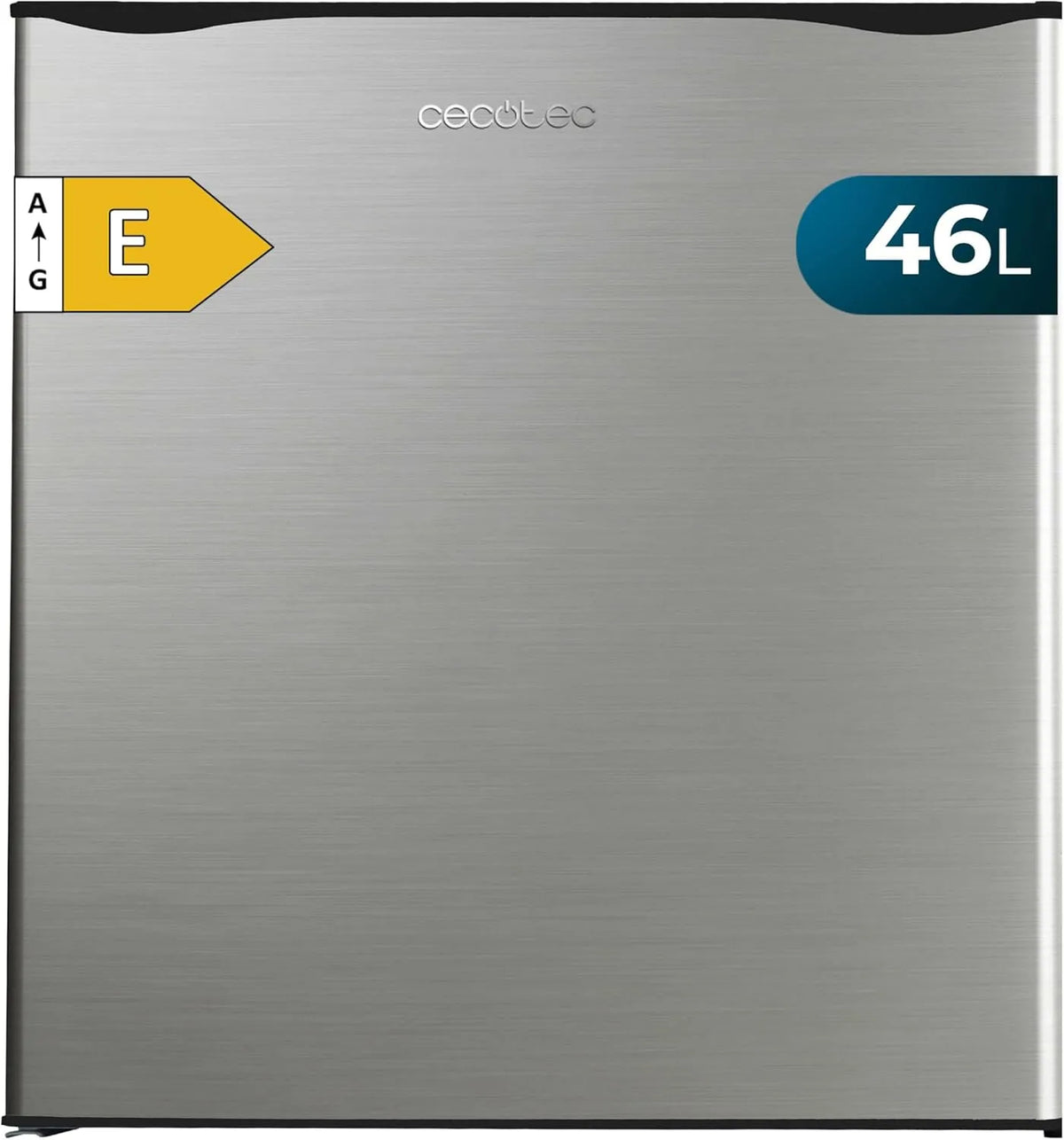 Cecotec réfrigérateur, porte personnalisable, Mini Frigo GrandCooler 20000 L SilentCompress Inox E. Compact Capacité de 46L