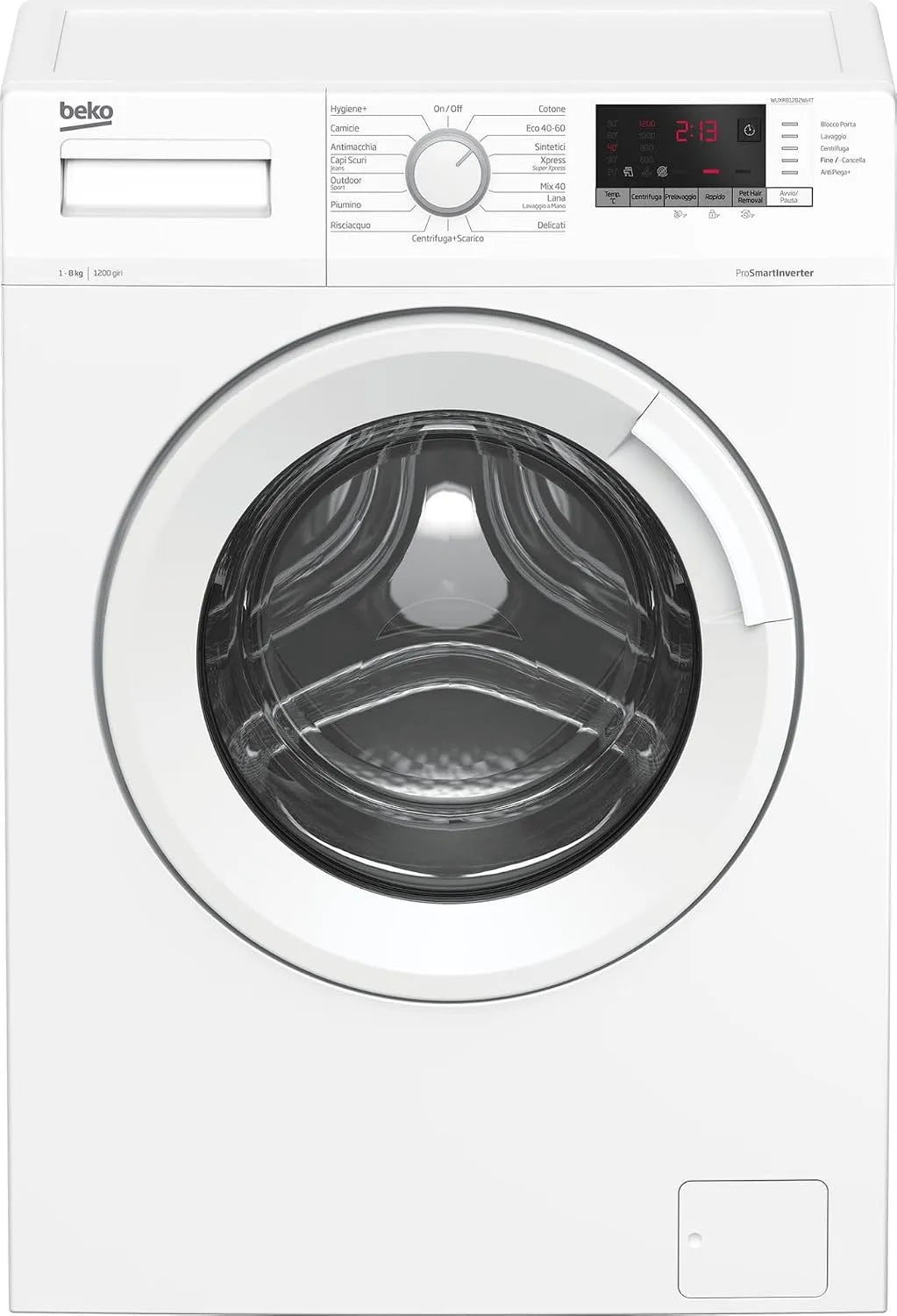 Beko modèle WUXR81282WI WUXR81282WI WUXR81282WI/IT, IT lavatrice Caricamento frontale 8 kg 1200 Giri/min Bianco