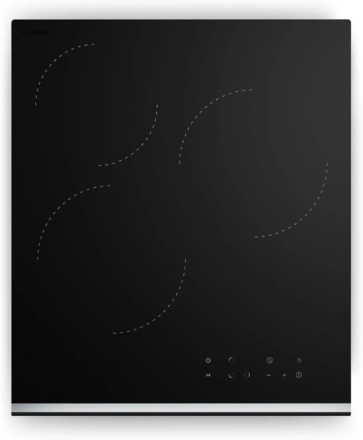 Klarstein plaque de cuisson, Table de Cuisson Vitrocéramique Moderne, Verosteel Vitrocéramique 45 cm, puissance 5000 W, Curseur Tactile, Minuterie