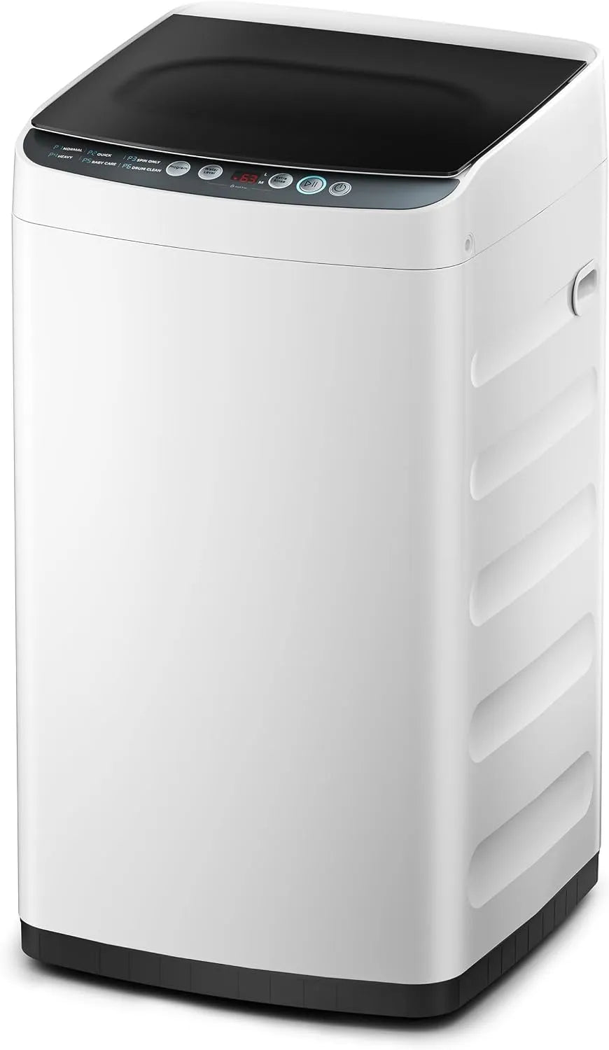 Midea lave-linge MLTW09M1BWW, 0,9 pi³, baignoire en acier inoxydable, à écran LED, Laveuse portable avec 6 cycles, nettoyage du tambour