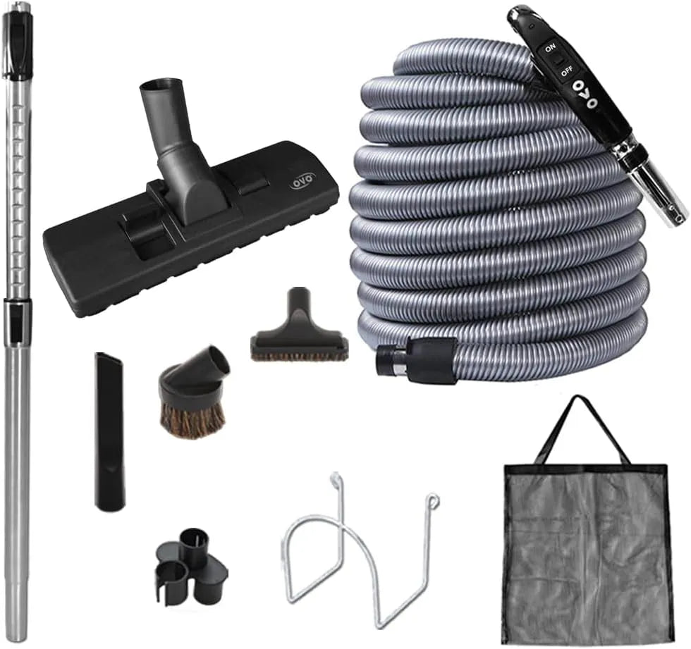 Aspirateur, Brosse combinée de 30,5 cm et Accessoires, avec Tuyau Basse Tension de 15,2 m, OVO Kit d'accessoires Standard pour Central