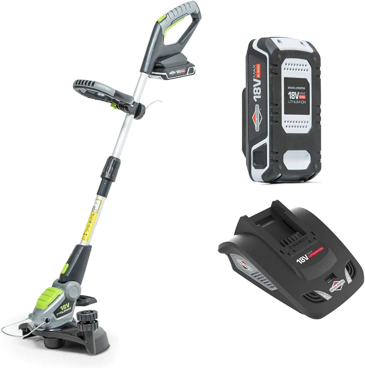 Modèle Murray Coupe-bordure Lithium-Ion IQ18GTK, incluant la batterie 2,5 Ah et le chargeur