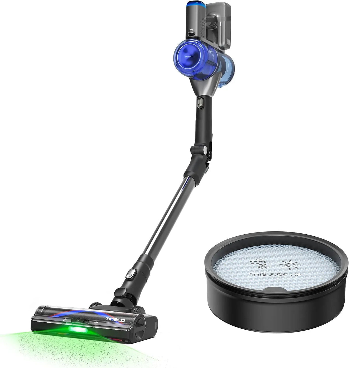 Aspirateur balai S70, Série S, sans Fil et Accessoire Pré-Filtre d'origine Compatible, Tineco Pure One finition grise-Bleu