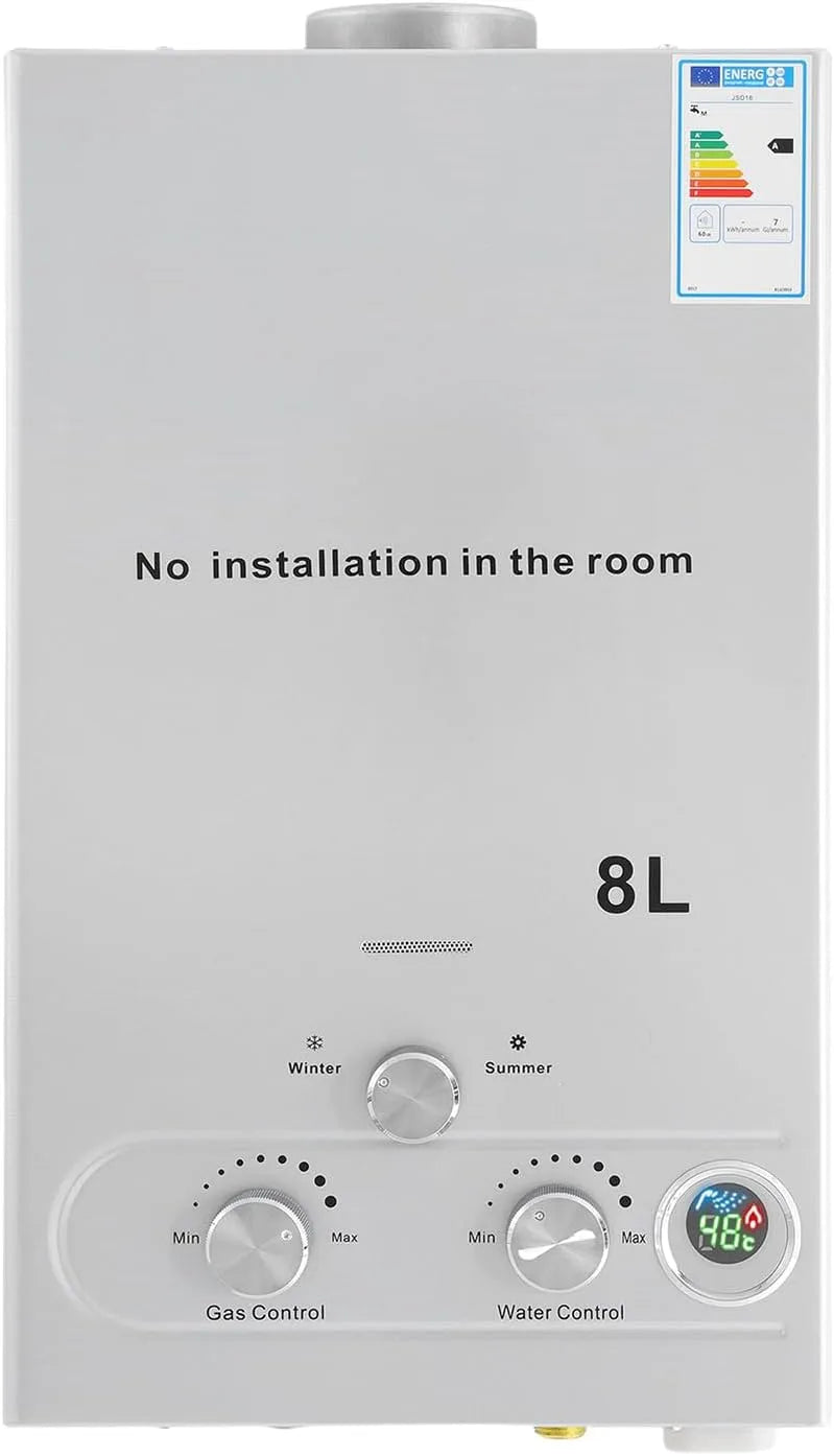 Chauffe-eau électrique, de 24KW avec régulation intelligente de la température par CPU, à gaz, sans réservoir pour la maison, les camping-cars