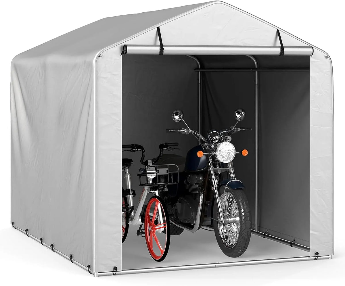 Vélo, Tente de Garage Protection,160x218x164CM, GYMAX Abri pour Motos, Vélos, Outils