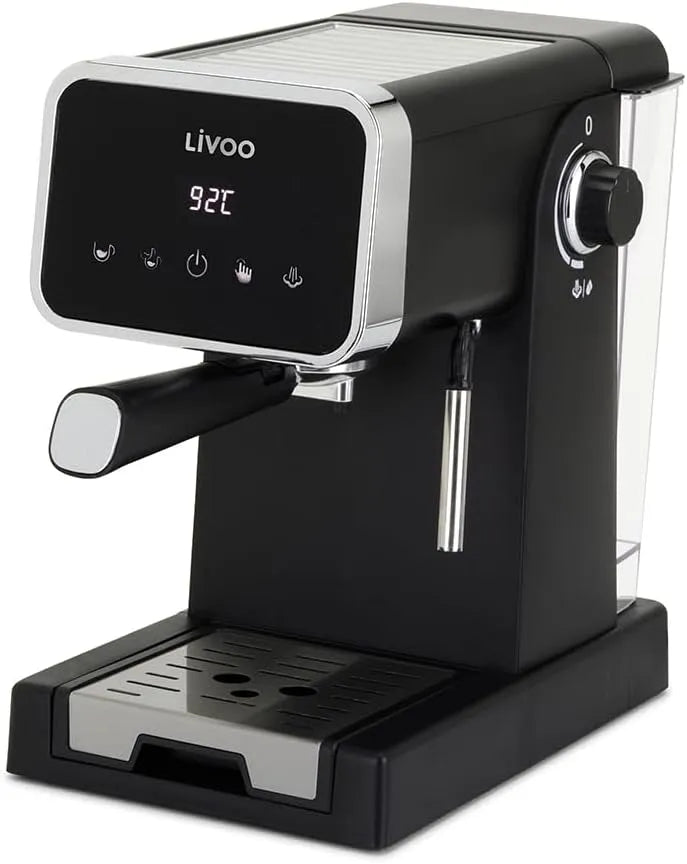Machine à café DOD218N Livoo, 20 bars, puissance 1100W, expresso, accessoires inclus