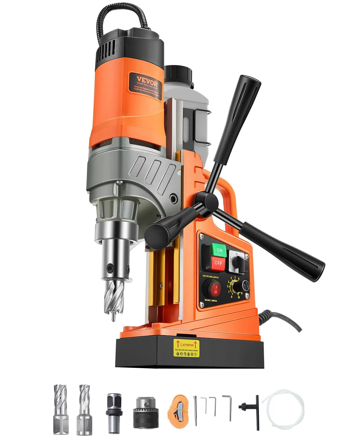 Vevor perceuse 12500, puissance 1450 W, diamètre d'alésage 40 mm, 800 tr/min, magnétique, avec vitesse variable, électrique portable
