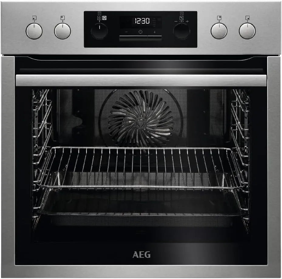 AEG four BPS331160M, 45 programmes, 10 fonctions, 71, multifonction, nettoyage pyrolytique, cuisson uniforme, ventilateur XXL, poignées rétractables
