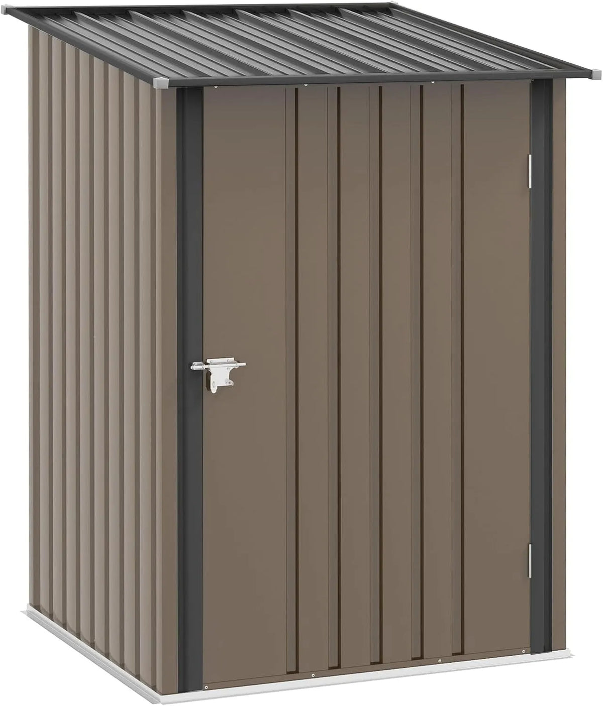Abri de jardin Outsunny, dimensions 100 x 103 x 160 cm, porte verrouillable, 0,92 m² en acier galvanisé avec porte battante, marron