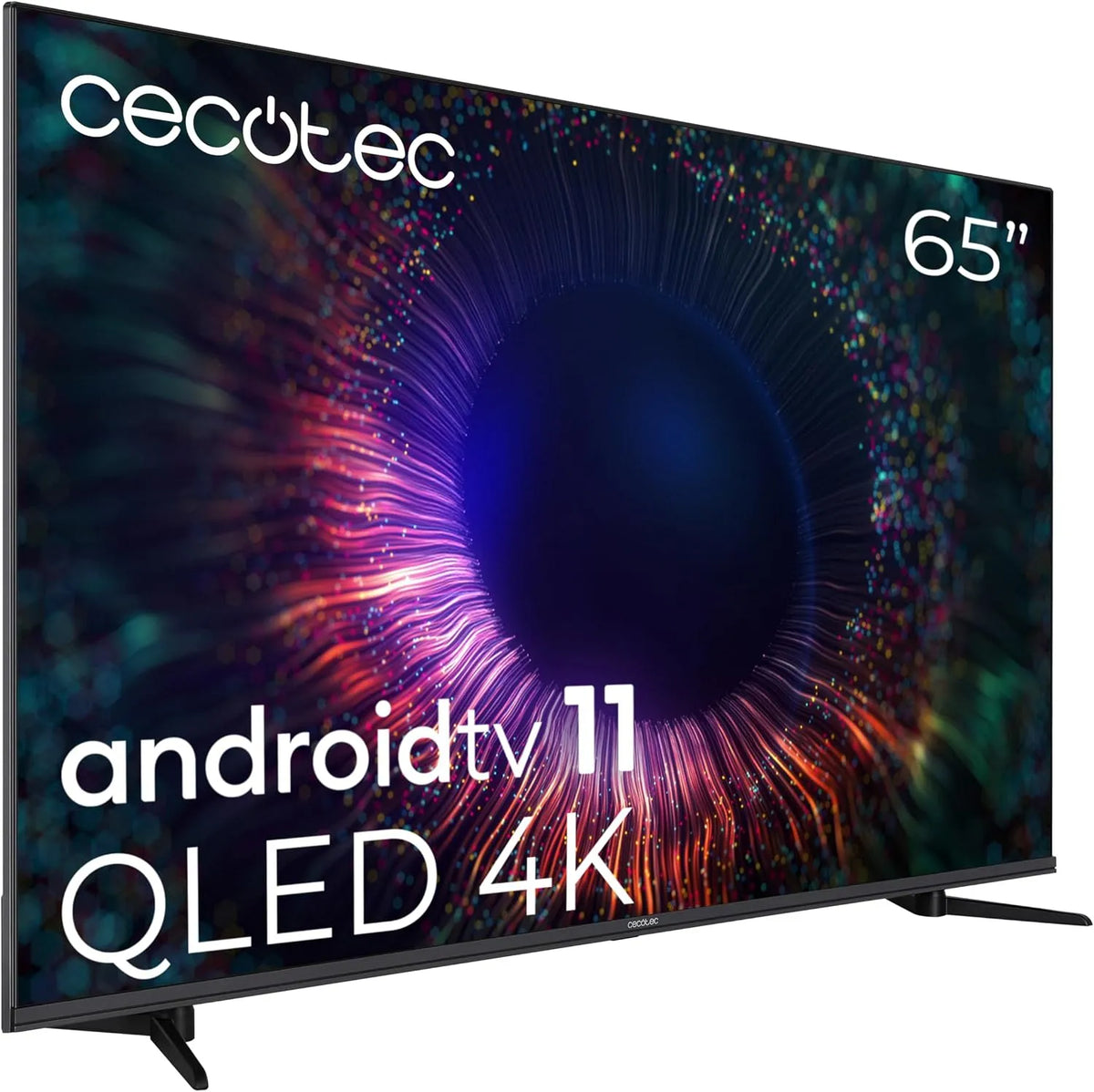 Cecotec Smart TV QLED 65 VQU11065 HDR10, ' V1 + Série. 4K UHD, Android 11, Frameles Design, modèle 2023, MEMC, Dolby Vision and Atmos, Subwofer