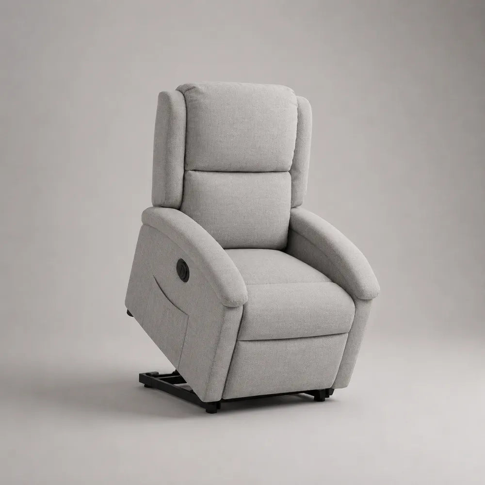 Fauteuil relax inclinable 75 x 85 x 105 cm en polyester gris avec repose-pieds intégré