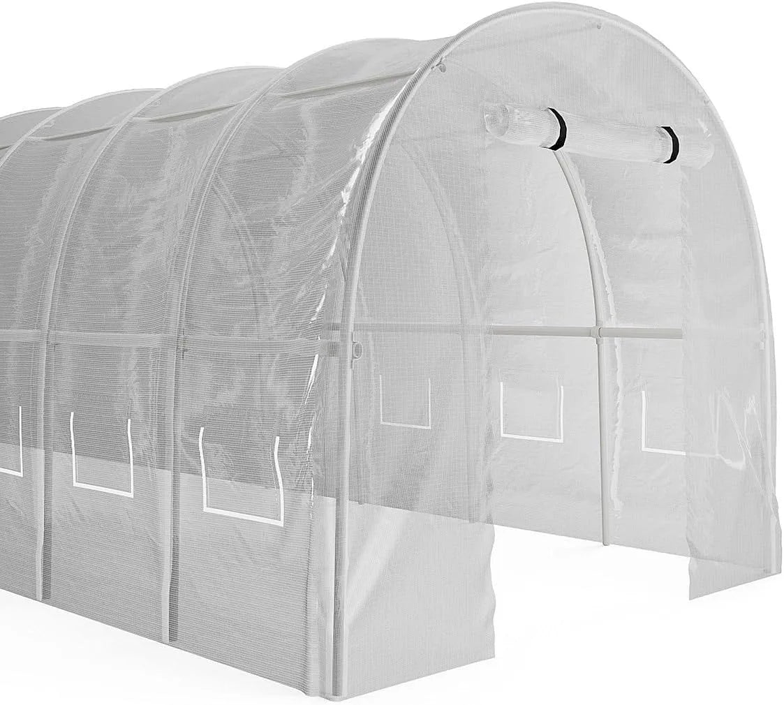 Modèle L300 l400 H200 Vente-unique, Serre Tunnel avec Structure en Acier 12 m², x x cm, IPOMEA, finition blanche