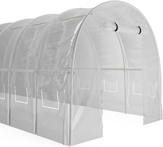 Modèle L300 l400 H200 Vente-unique, Serre Tunnel avec Structure en Acier 12 m², x x cm, IPOMEA, finition blanche