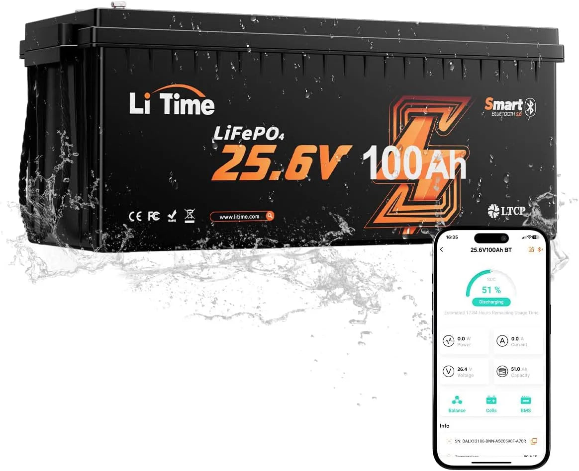 LiFePO4 4000 Max.2560Wh, + Cycles avec BMS 100A, Remplacement des Batteries Plomb-Acide, Energie, Idéal pour Les Caravanes