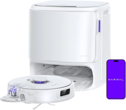 Aspirateur Z10, NARWAL Freo Pro Robot Laveur, 18500Pa, AutoNettoyage à Eau Chaude 75°C, Brosse Anti Enchevêtrement, Nettoyage des Bords
