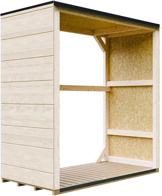 Modèle bûches extérieur ² H159 M980-1 Abri à, 75 x 153 x cm, Remise extérieure pour Bois de Chauffage résistante aux intempéries pour Le Jardin