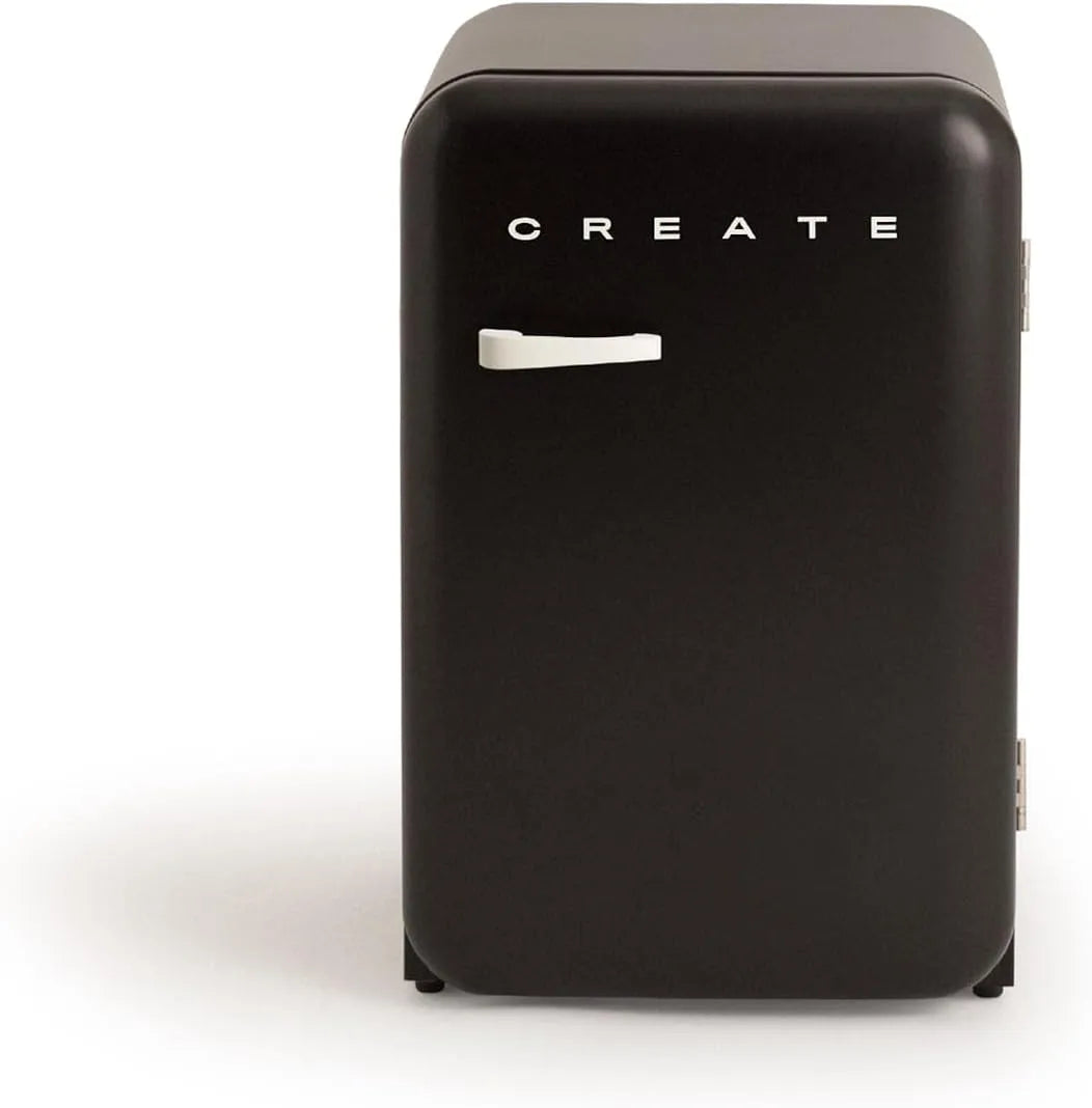 Réfrigérateur FRIGO 83.5, 2 étagères, CREATE, régulateur de température, RÉTRO finition argentée finition noire avec poignée finition blanche cassé