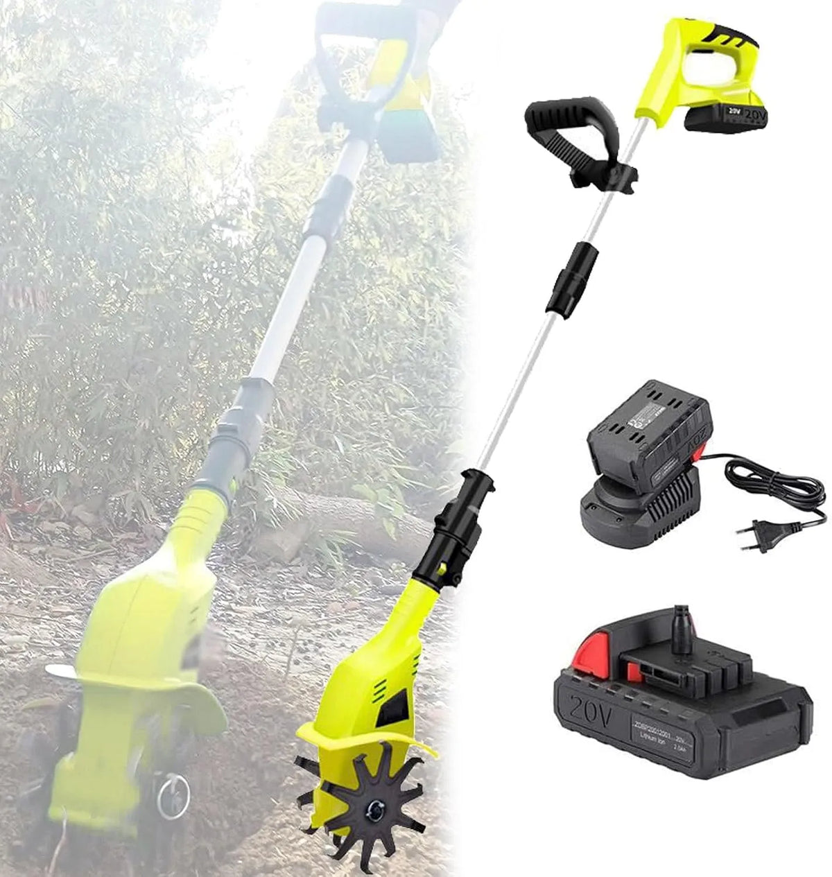 Jardin électrique Rotavateur de, Largeur de labourage de 10,5 cm, Profondeur de Travail de 25 cm pour la Culture du Sol
