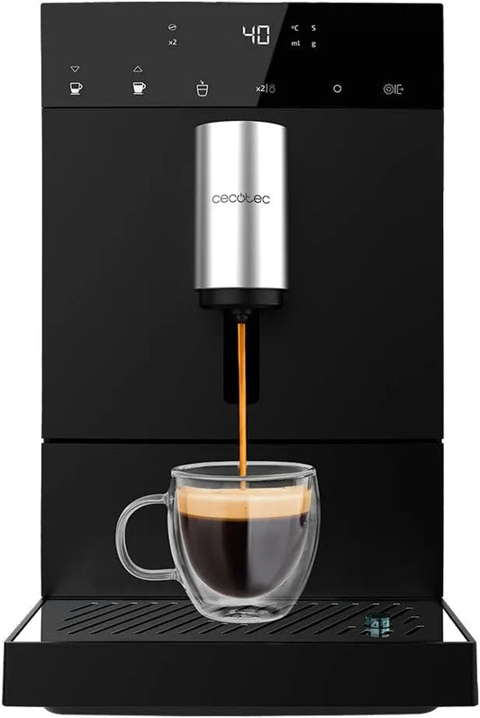 Cecotec cafetière, Superautomatique Compacte Cremmaet Compact. 1350 W, Réservoir de 150 g de Café avec Moulin Intégré et 1,1 L, 19 Bars