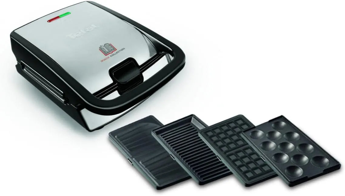 Tefal gril SW854D16, 4 C ts de plaques Inclus, Gaufrier, Revêtement Antiadhésif, Plaques amovibles et compatibles lave-vaisselle, Panini