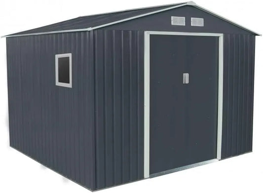 Abri de jardin, Kit Ancrage Inclus, Métal Anthracite 7,06m², Hautes Parois 175cm et Fenêtre Latérale, Ventilation Optimisé