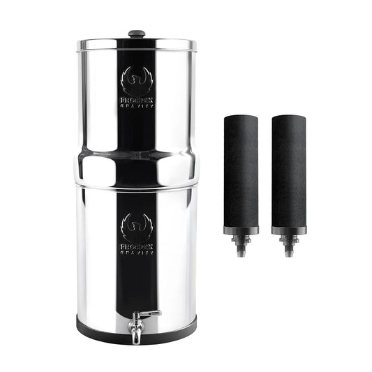 ANSI 42 Phoenix Gravity, avec 2 cartouches, Smart Carbon, finition noire, capacité 6 litres certifié NSF, Free acier inoxydable Tap