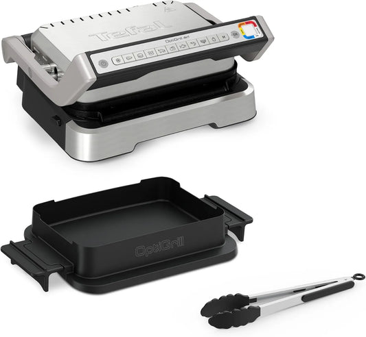 Tefal four GC776D10, Optigrill 4 en 1, Grill intelligent, 9 programmes, Ouverture 180°, 4 personnes, Mode manuel, fonctions bbq, et repas complet