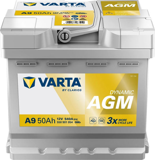 Modèle A9-tension 12V démarrage VARTA Dynamic AGM 50Ah 540A A9-12V 550901054 Batterie de, Pour véhicules Start-Stop