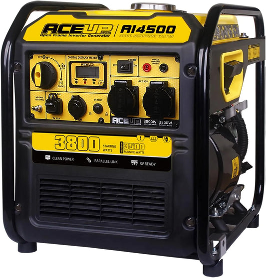 Groupe électrogène Aceup Energy, à inverseur 3800W, avec générateur à essence 230V 12V pour pannes de courant et chantiers de construction