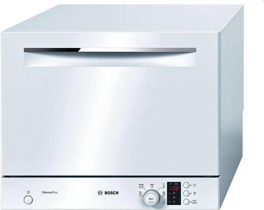 Bosch modèle SKS62E22EU, 48 decibels, 6 couverts, Lave vaisselle mini, finition blanche bandeau: finition blanche